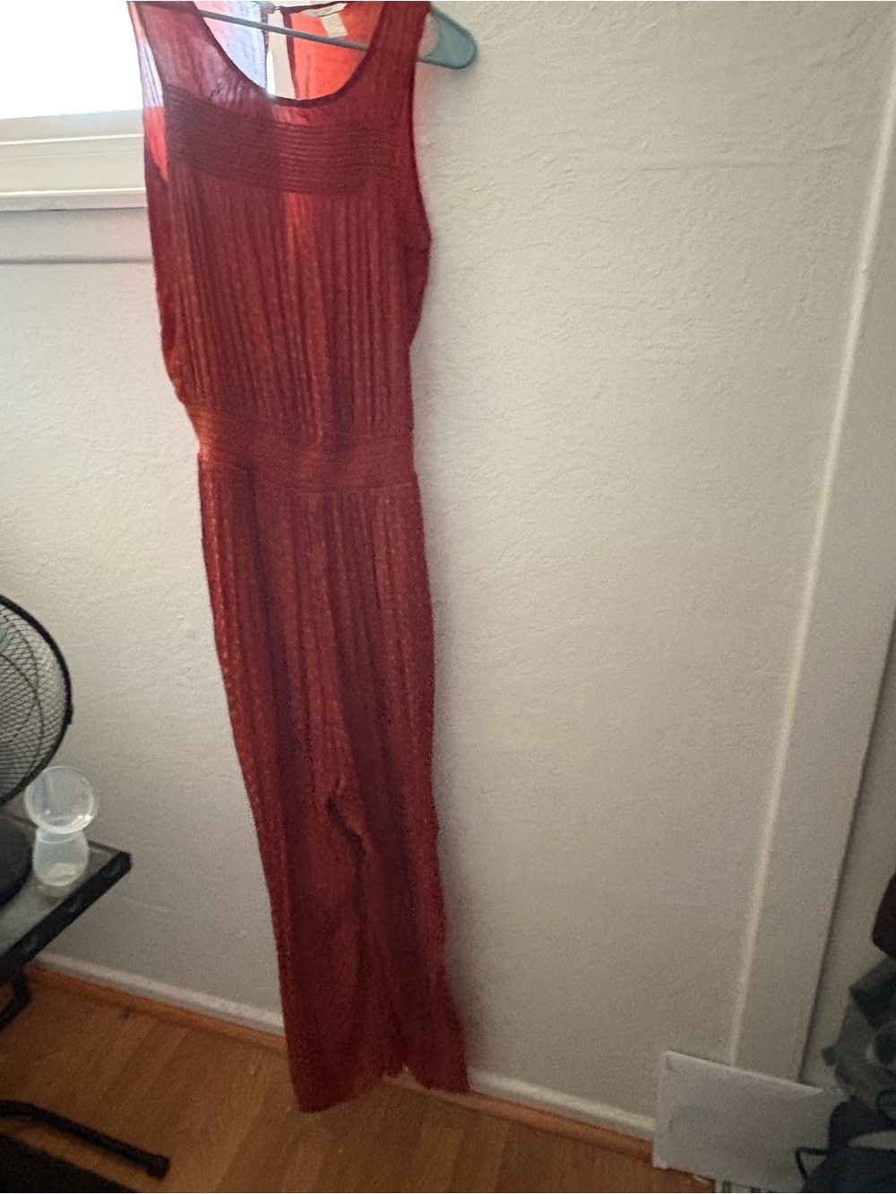 Sleeveless Rust Knit Maxi Dress
